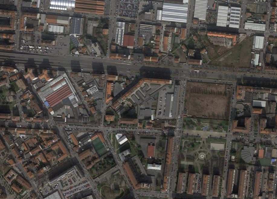 foto satellitare della zona Borgo Po (Torino)